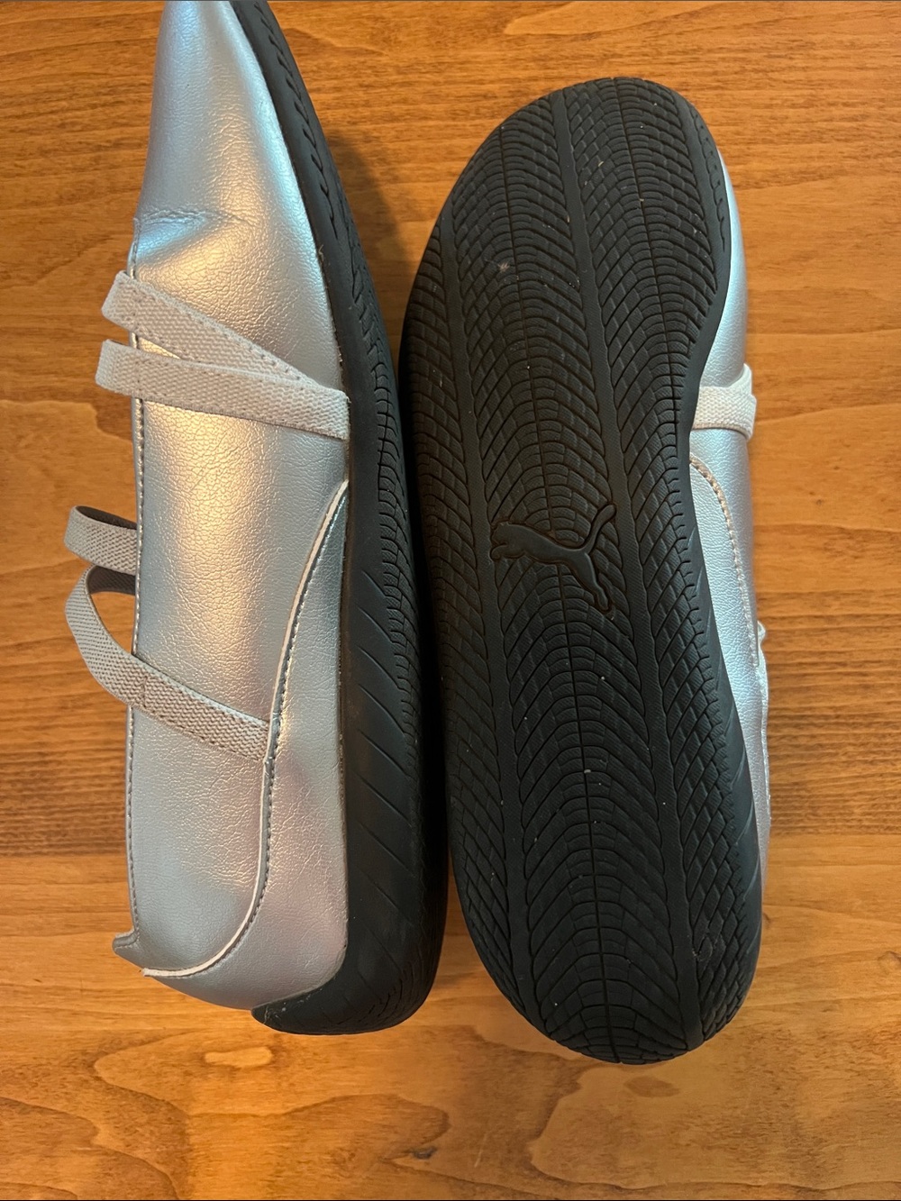 Puma Silver Metallic Strappy Ballet Flats - Picture 2 of 2